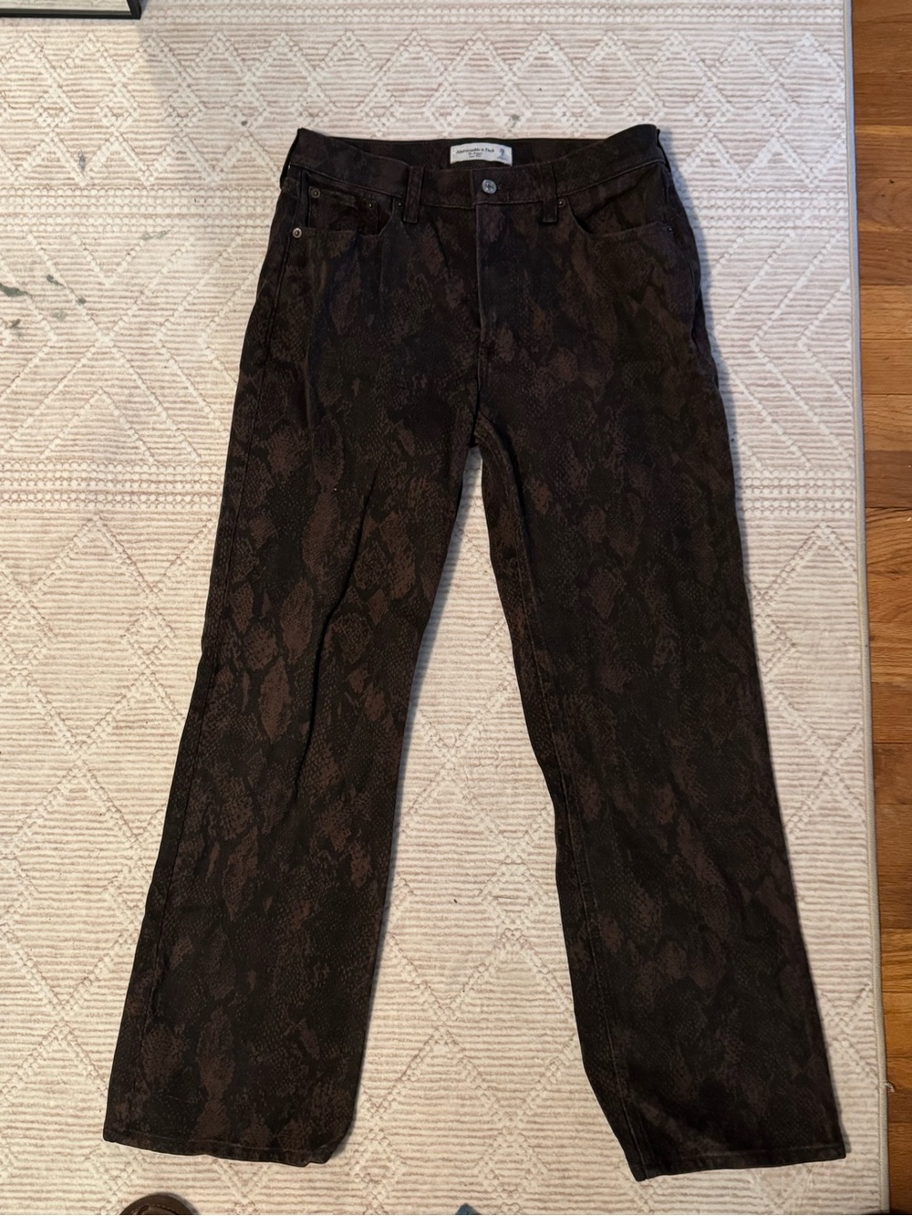 Abercrombie & Fitch Brown Snake-Print Jeans
